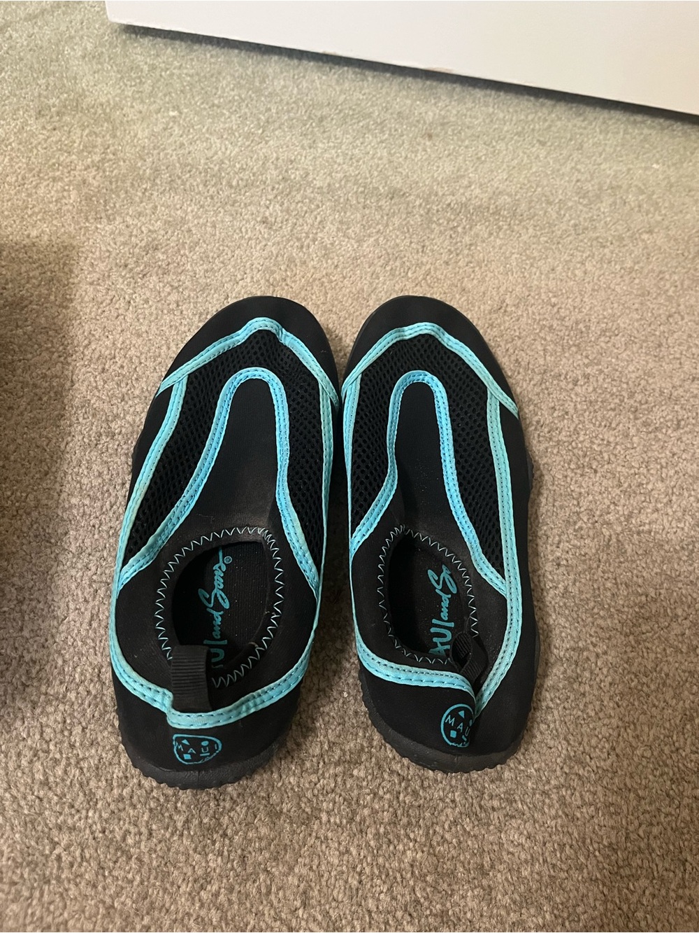 Maui & Sons Women's Slip-On Water Shoes - Black/Turquoise
